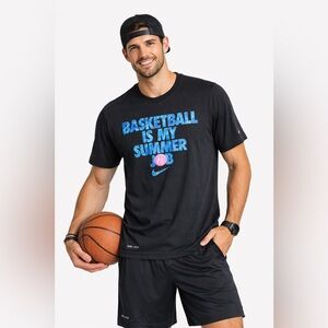 Nike Dri-FIT Basketball Is My Summer Job T Shirt Mens Large Black Tee